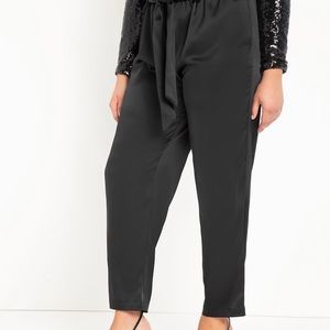 Eloquii belted paper bag satin pants